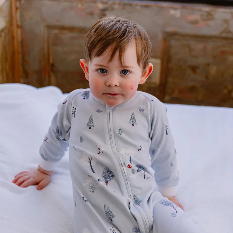 Nest Designs-Long Sleeve Footless Sleeper Snowy Snuggles