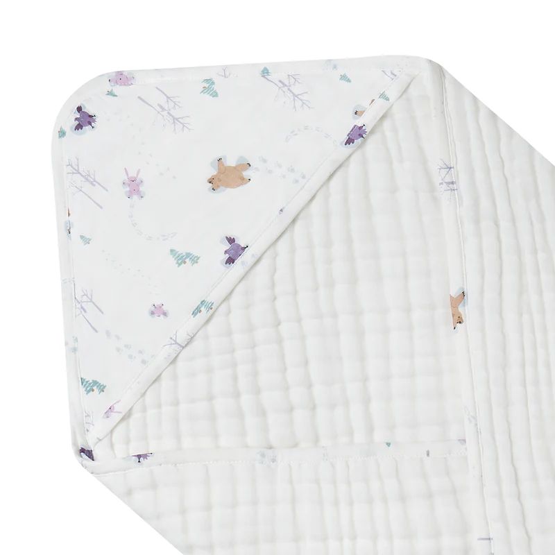 Nest Designs-Layer Hooded Baby Bath Towel Snow Angels