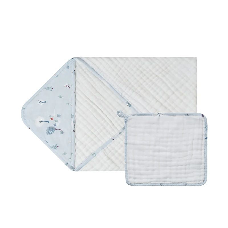 Nest Designs-Layer Hooded Baby Bath Towel Snowy Snuggles