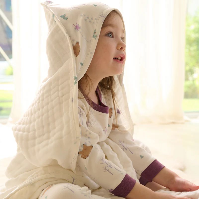 Nest Designs-Layer Hooded Baby Bath Towel Snow Angels