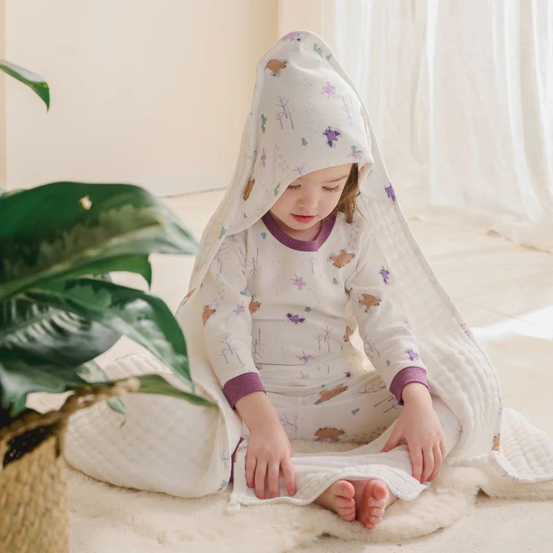 Nest Designs-Layer Hooded Baby Bath Towel Snow Angels