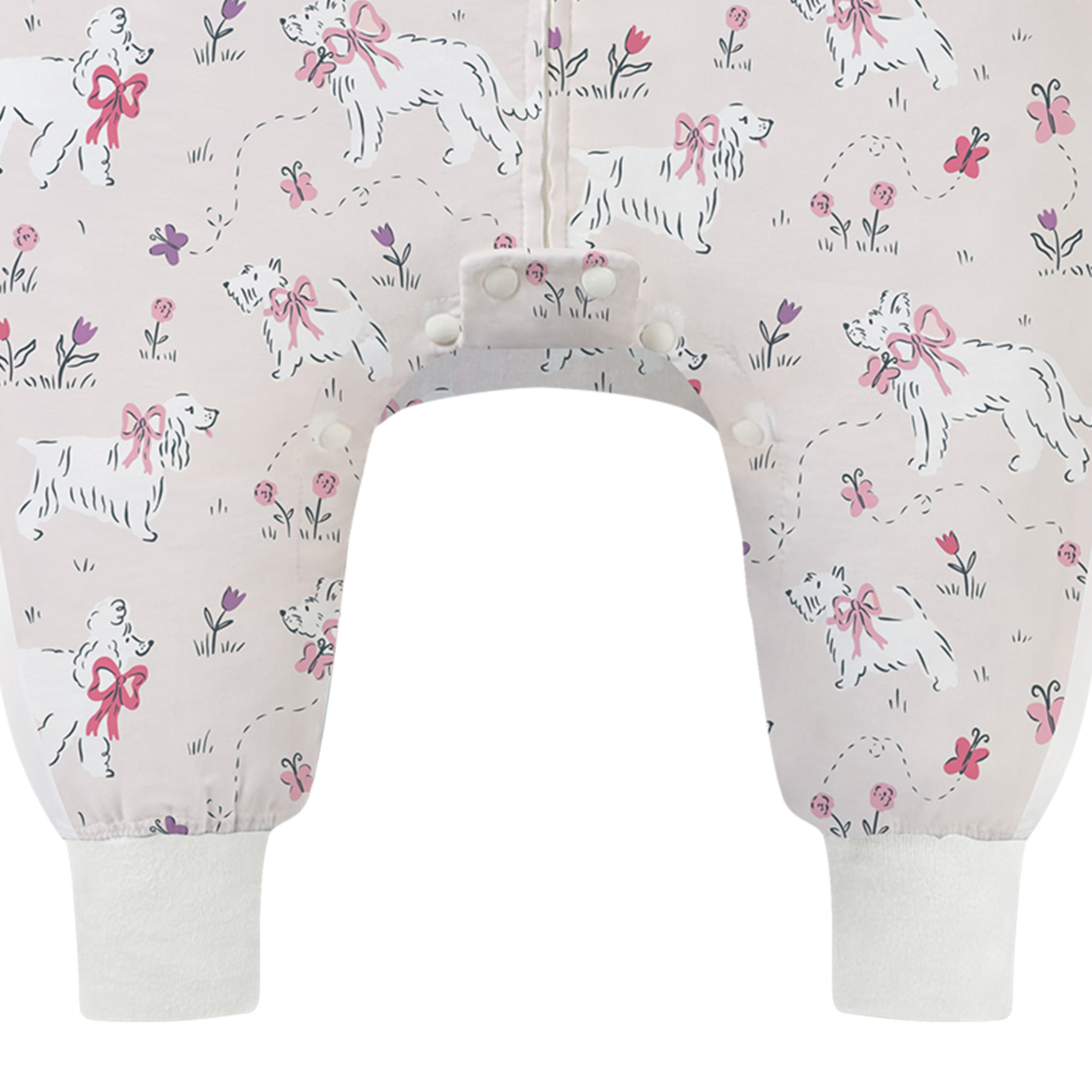 Nest Designs-0.6 TOG Long Sleeve Footed Sleep Bag Doggie Meadow