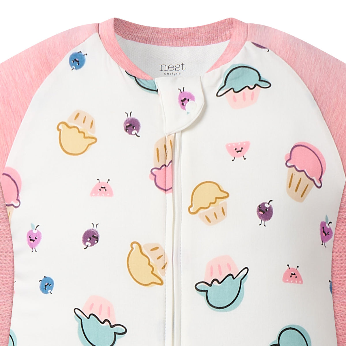 Nest Designs-1.0 TOG Long Raglan Sleeve Footed Sleep Bag Muffin Man