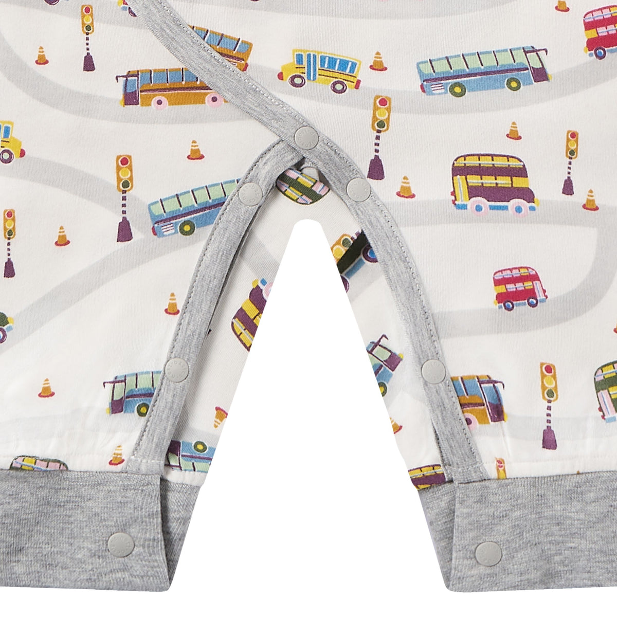 Nest Designs-Long Sleeve Kimono Romper Wheels On The Bus