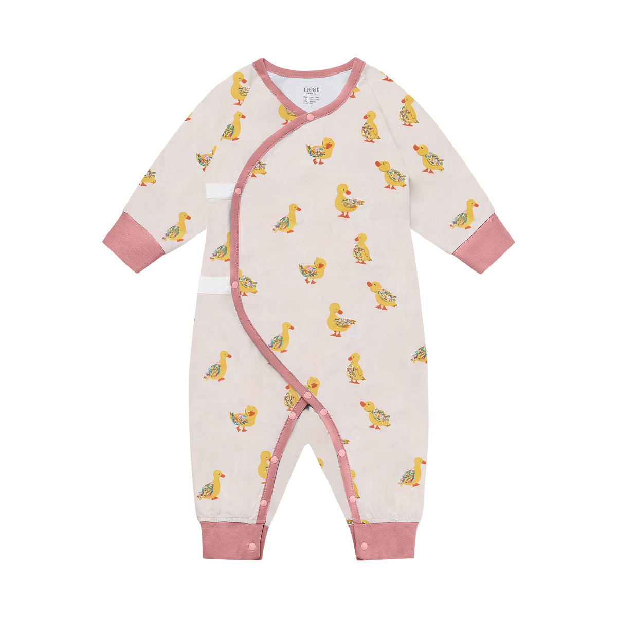 Nest Designs-Long Sleeve Kimono Romper Five Little Ducks
