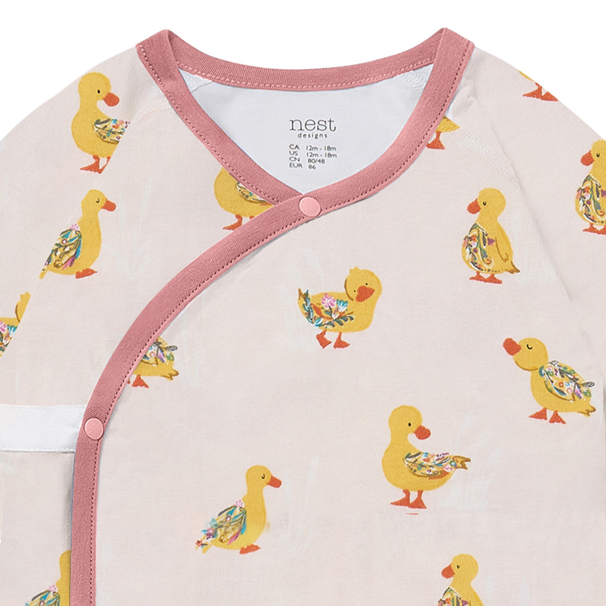 Nest Designs-Long Sleeve Kimono Romper Five Little Ducks