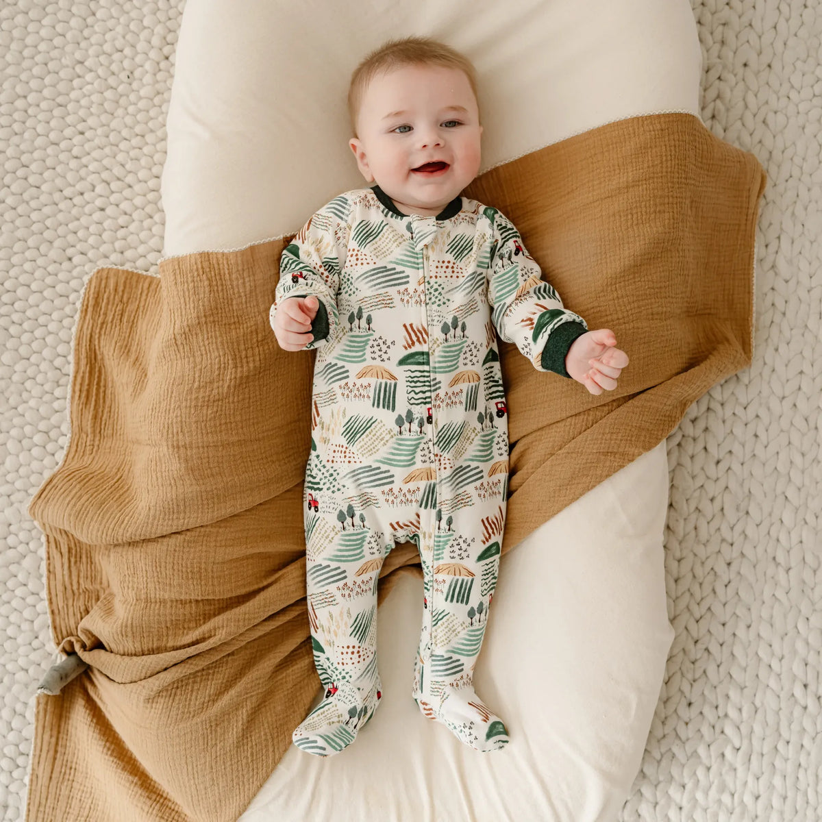 Nest Designs-Long Sleeve Footed Sleeper Farmer Dell