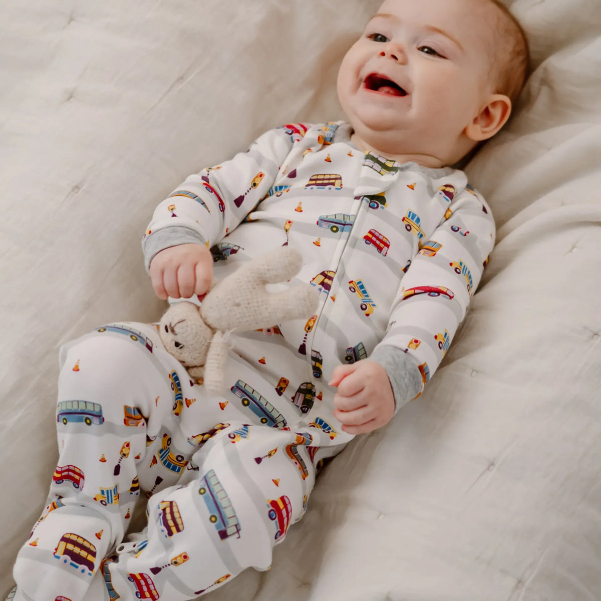 Nest Designs-Long Sleeve Footed Sleeper Wheels On The Bus