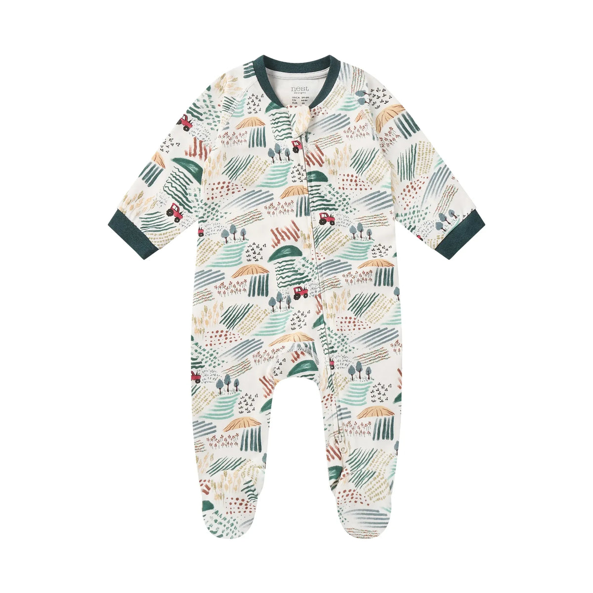 Nest Designs-Long Sleeve Footed Sleeper Farmer Dell