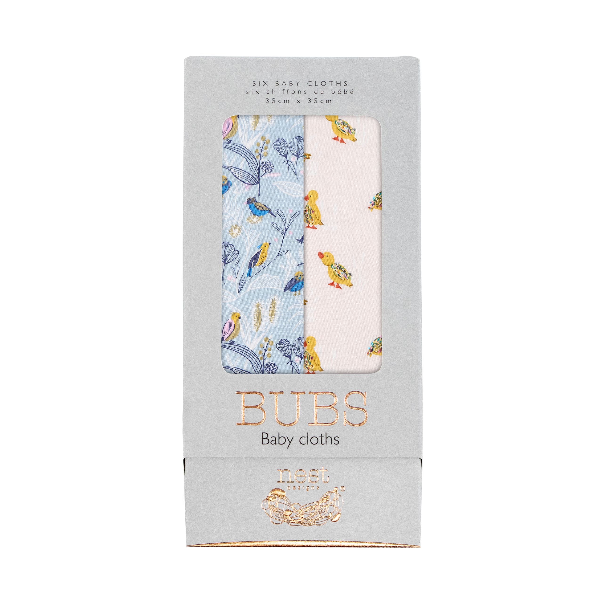 Nest Designs-Bubs Baby Washcloths (6Pack) Flights Of Fancy