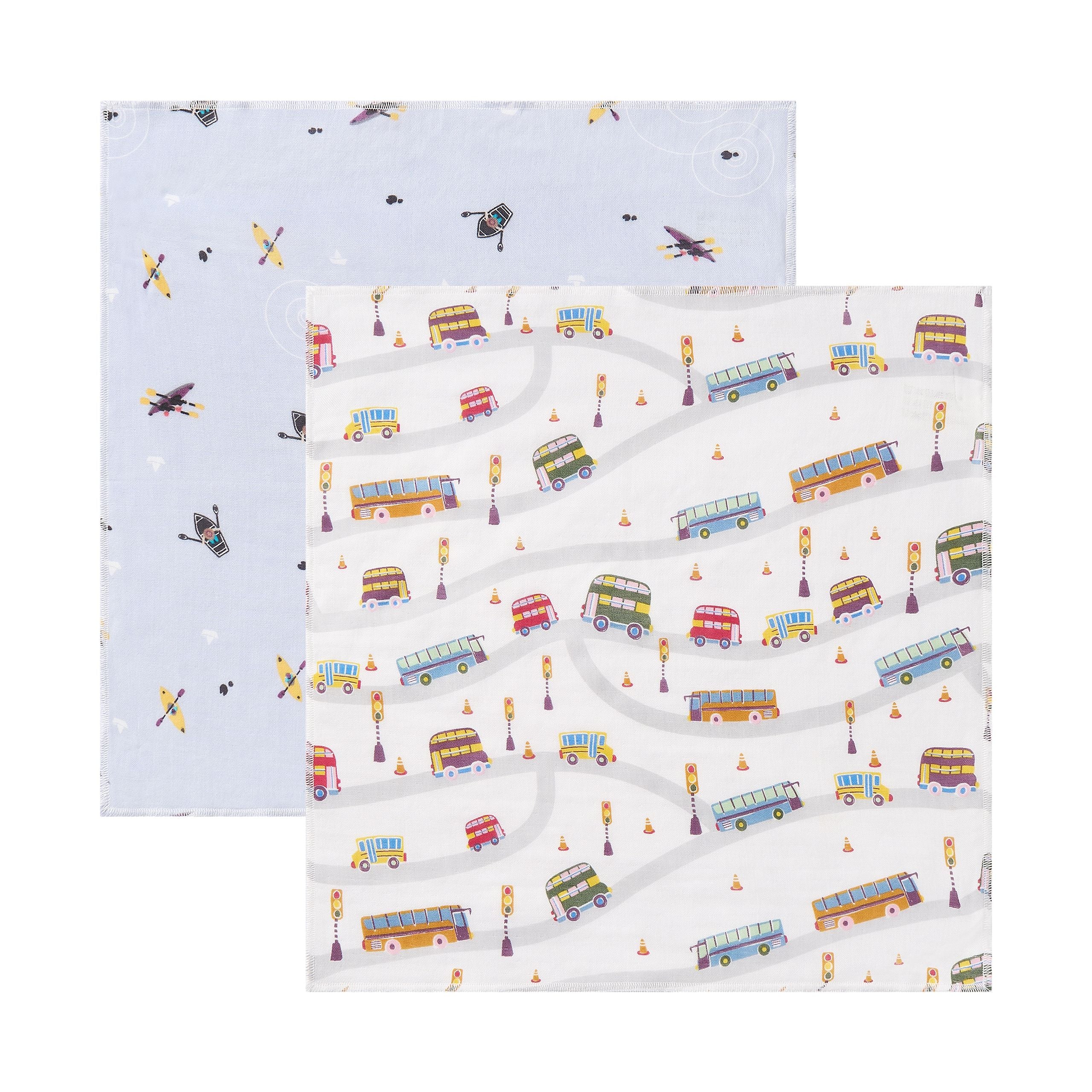 Nest Designs-Bubs Baby Washcloths (6Pack) Buses And Boats