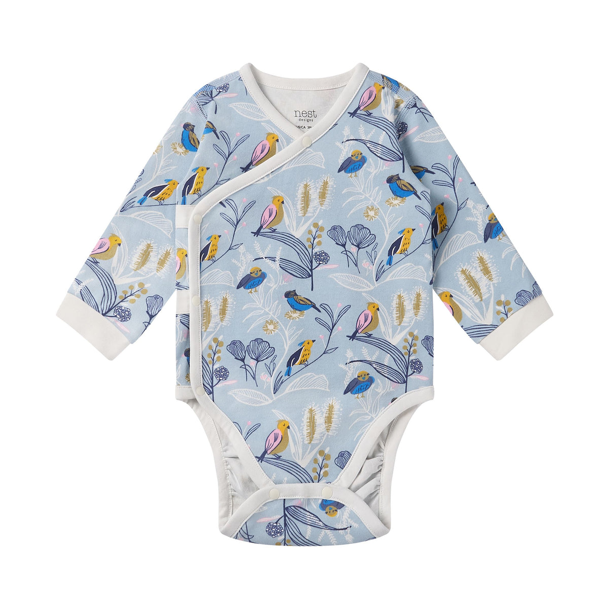 Nest Designs-Long Sleeve Kimono Onesie Alouette