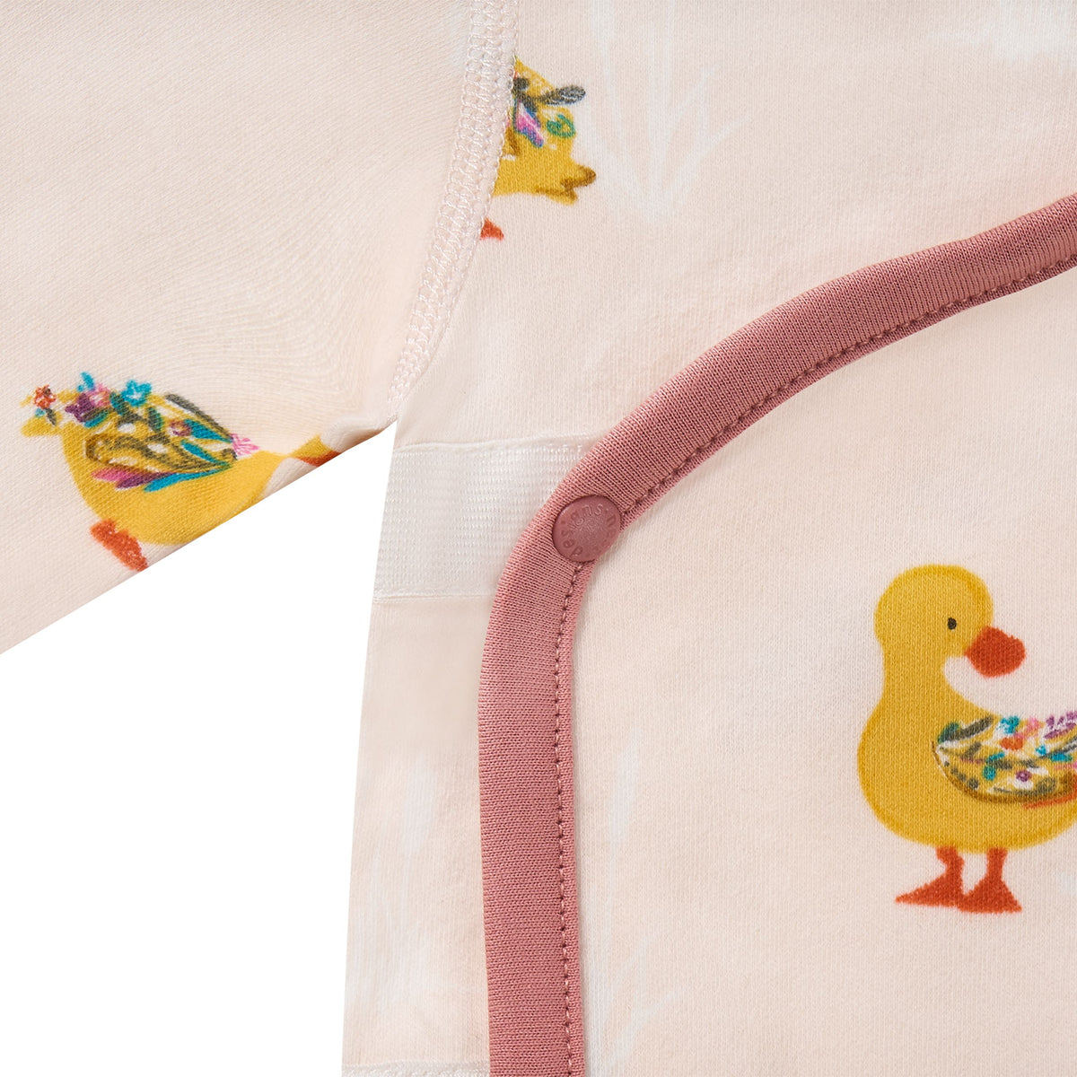 Nest Designs-Long Sleeve Kimono Onesie Five Little Ducks