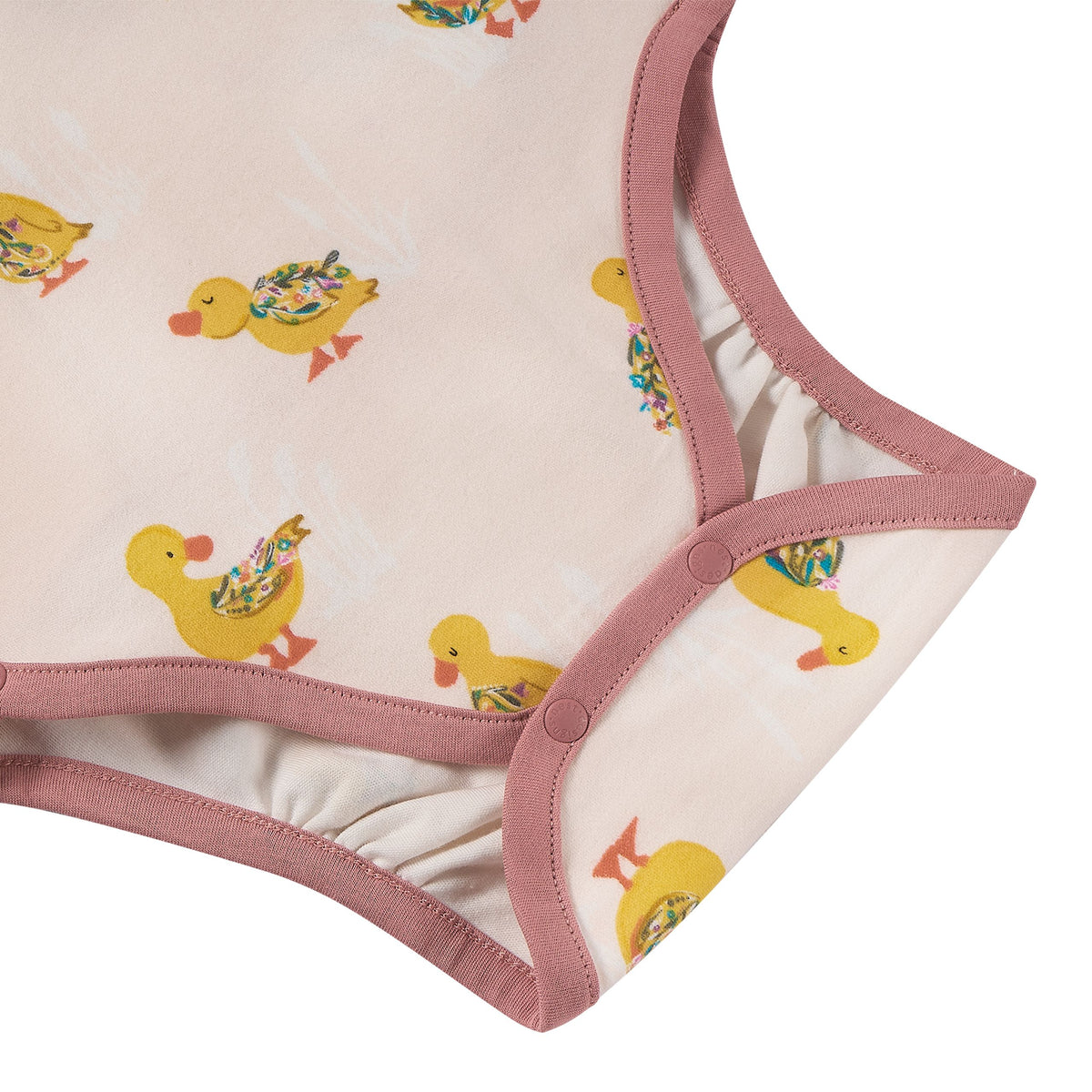Nest Designs-Long Sleeve Kimono Onesie Five Little Ducks