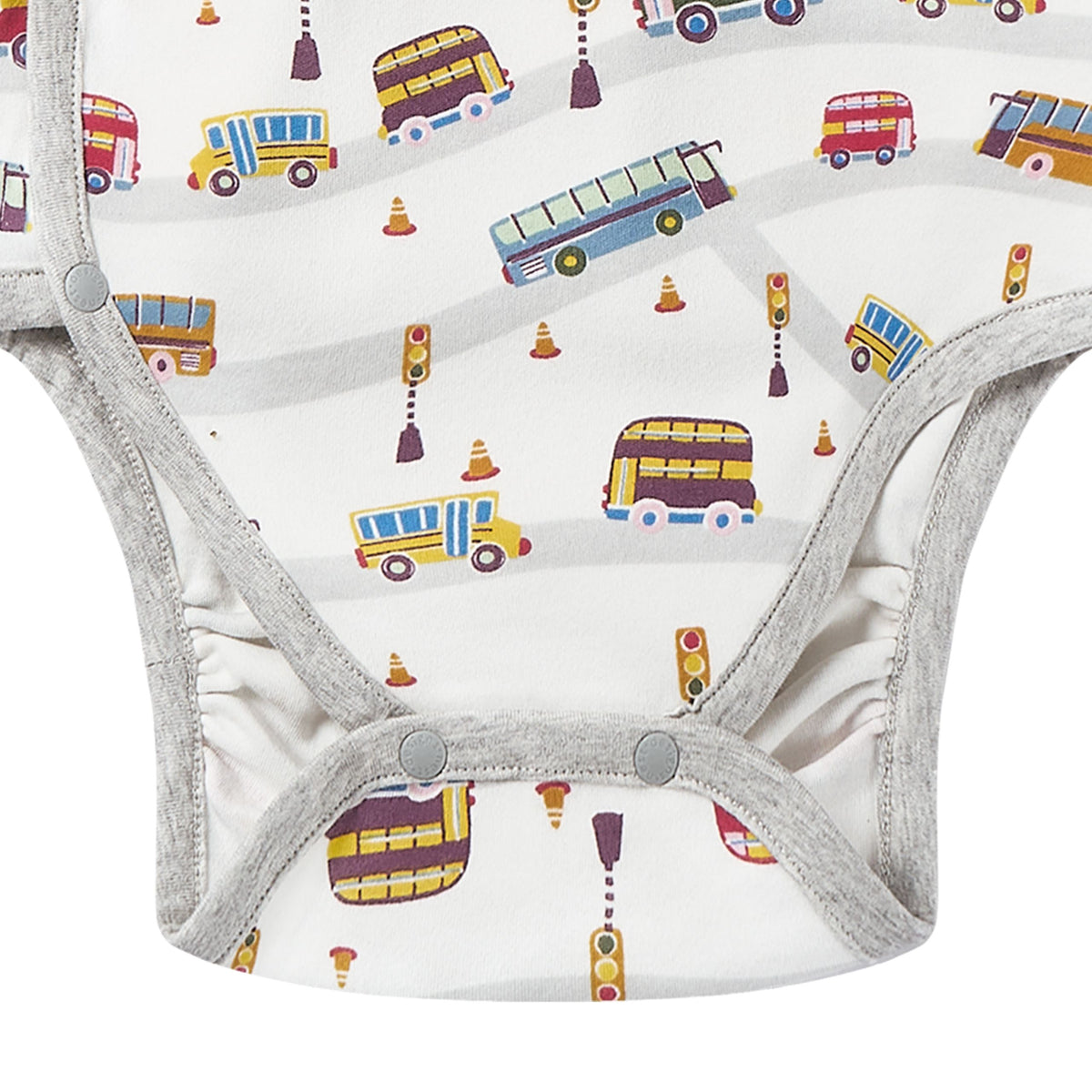 Nest Designs-Long Sleeve Kimono Onesie Wheels On The Bus