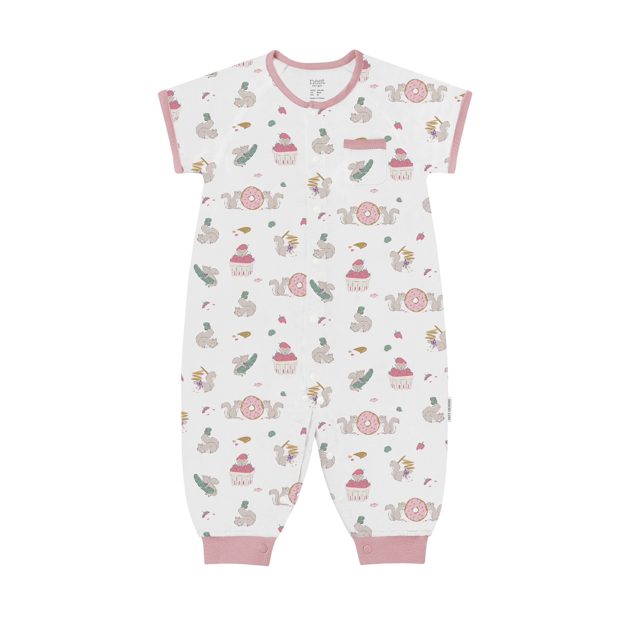 Nest Designs-Baby Short Sleeve Romper Very Squirrelly