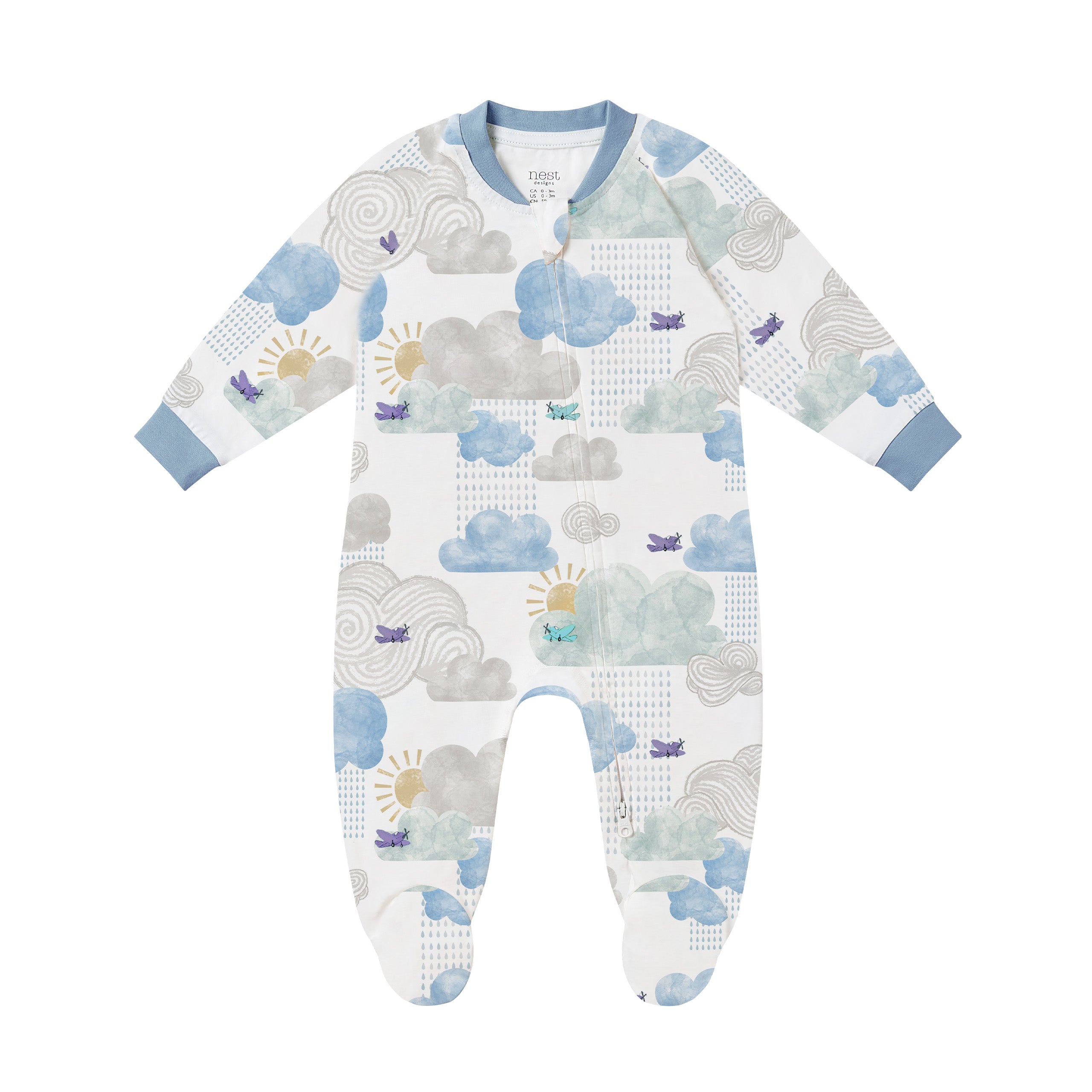 Nest Designs-Baby Long Sleeve Footed Sleeper Fluffy Puffs