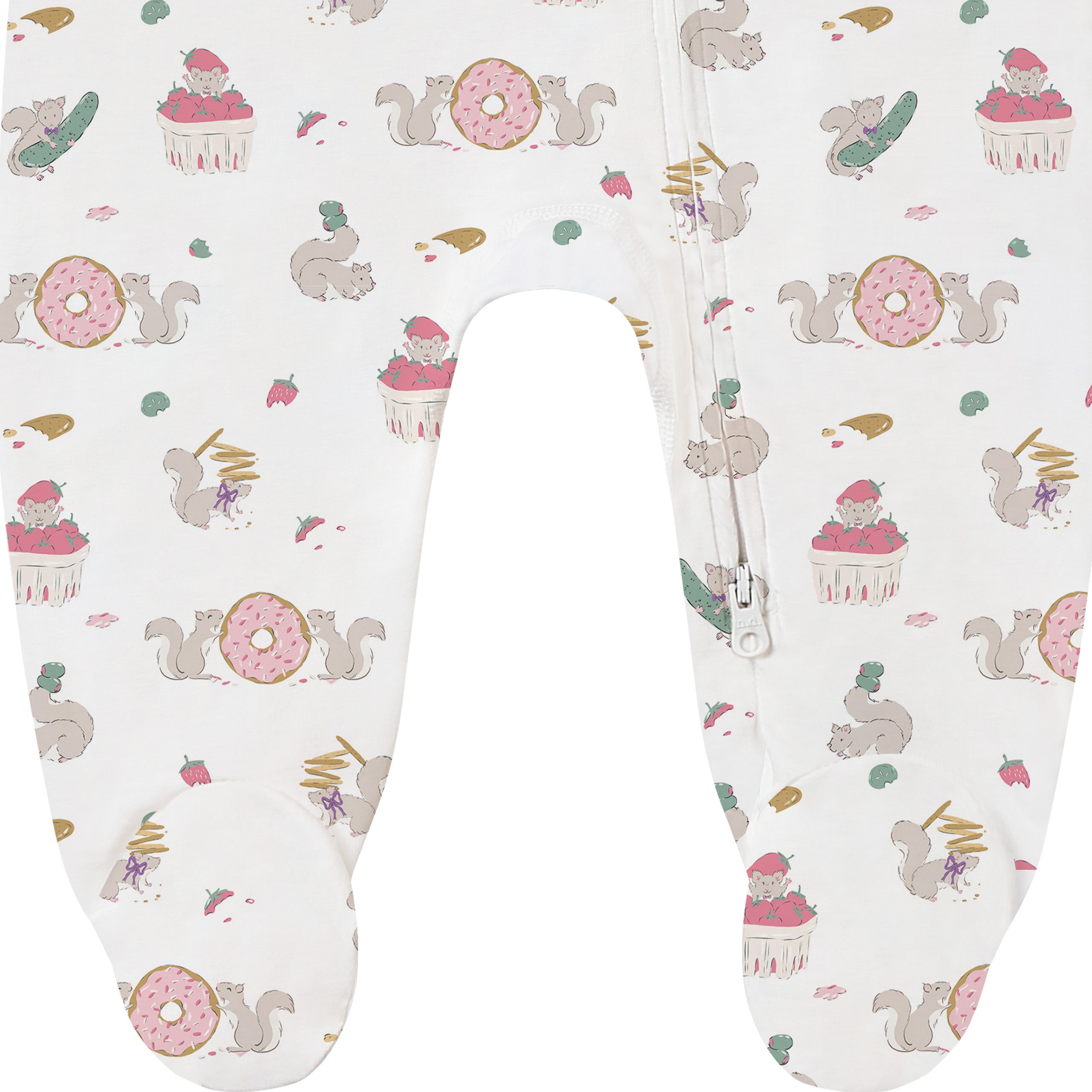 Nest Designs-Baby Long Sleeve Footed Sleeper Very Squirrelly