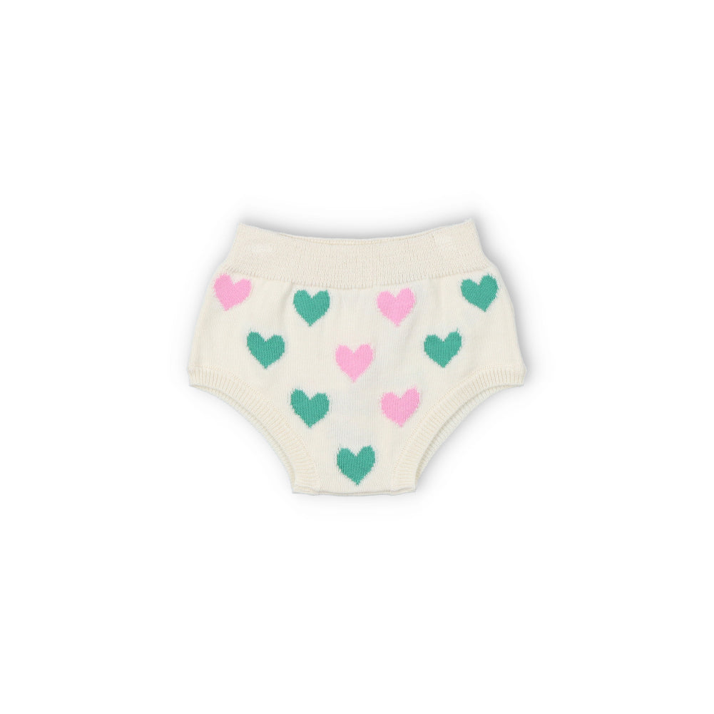 The New Society-Baby Girls Colorful Knitted Heart Pattern Cotton Shorts