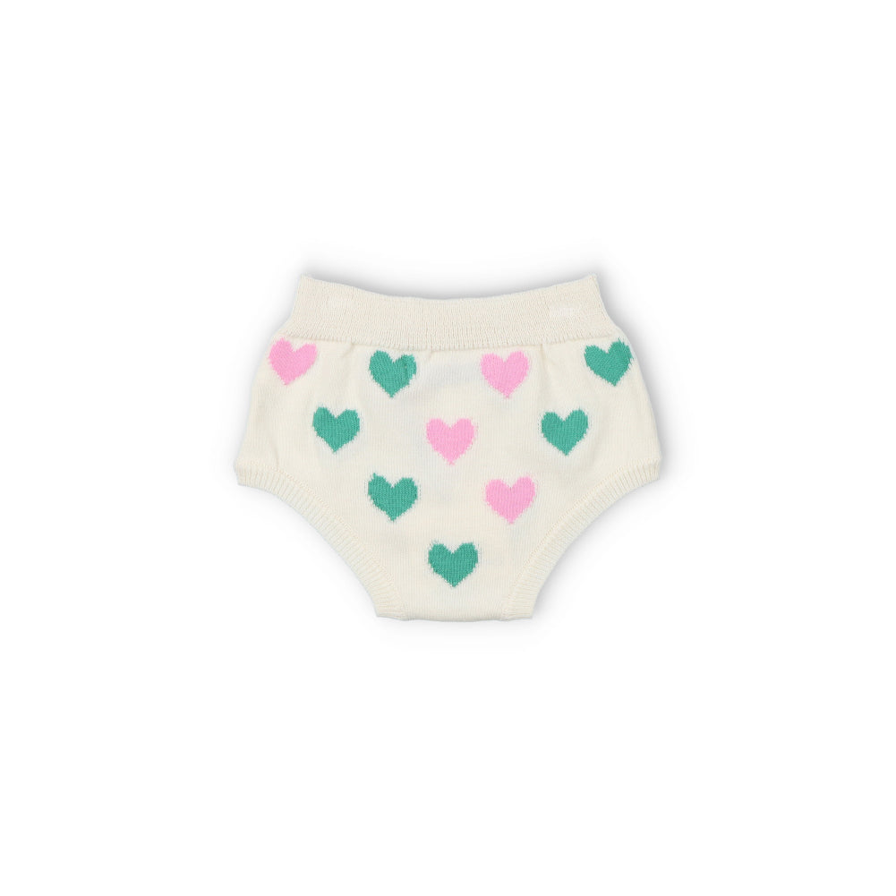 The New Society-Baby Girls Colorful Knitted Heart Pattern Cotton Shorts