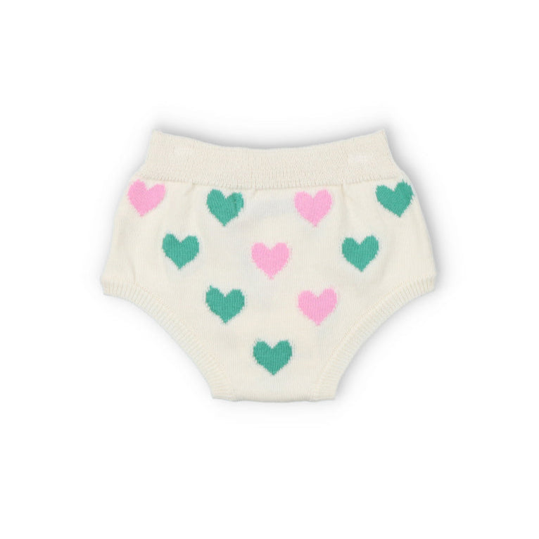 The New Society-Baby Girls Colorful Knitted Heart Pattern Cotton Shorts