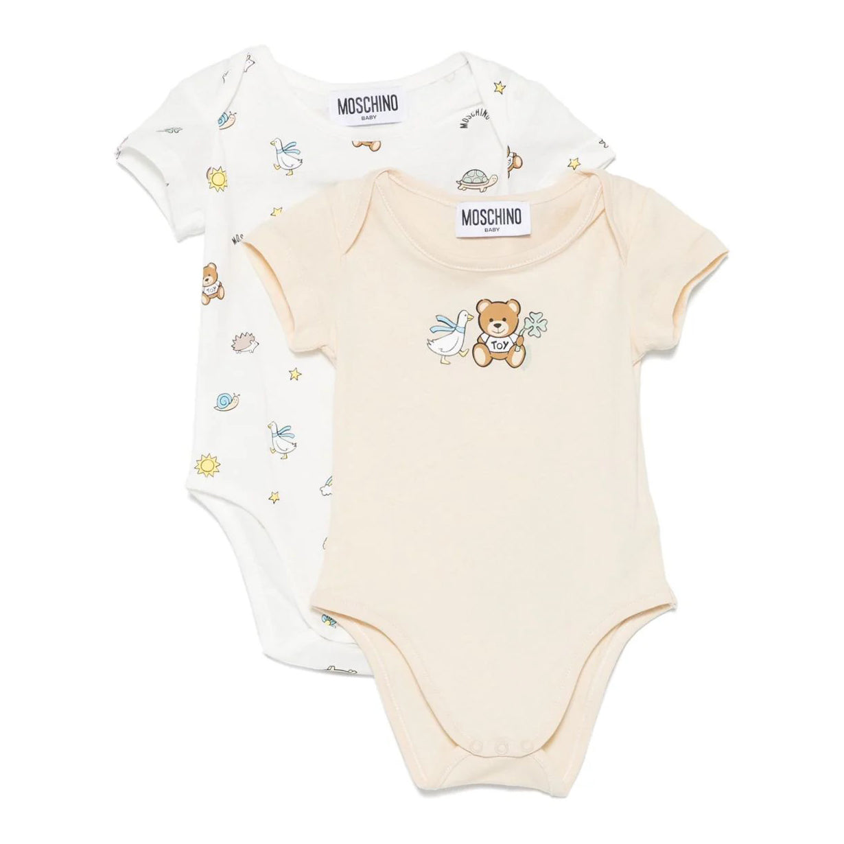 Moschino-BABY 2PC BODY SET IN GIFT BOX W BEAR GOOSE PRINT