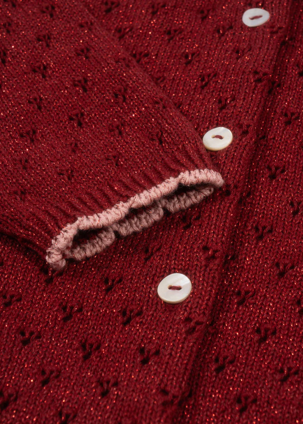 HOLIDAY KNIT CARDIGAN - RED DAHLIA