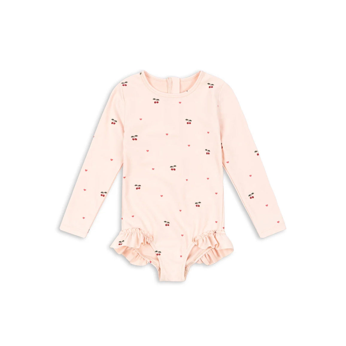 Konges Sløjd-Girl Merle Ls Swimsuit Grs Cherry Coeur Rose
