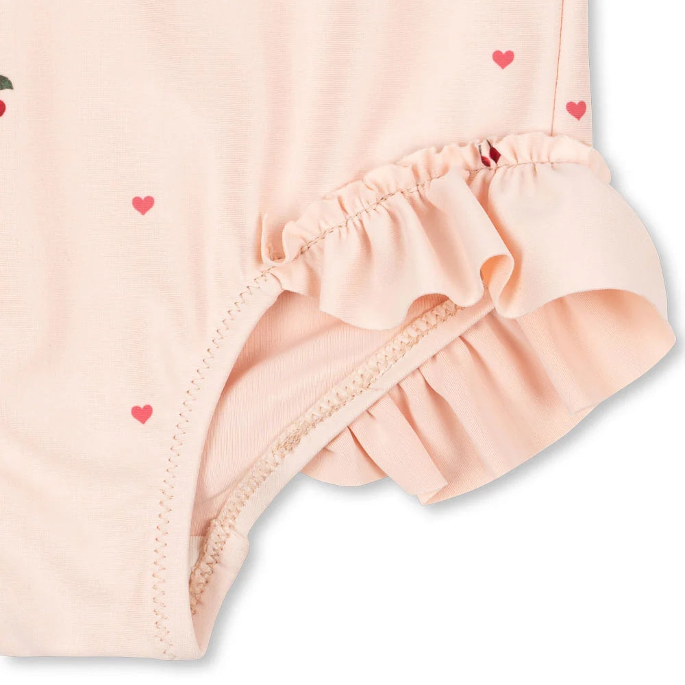 Konges Sløjd-Girl Merle Ls Swimsuit Grs Cherry Coeur Rose