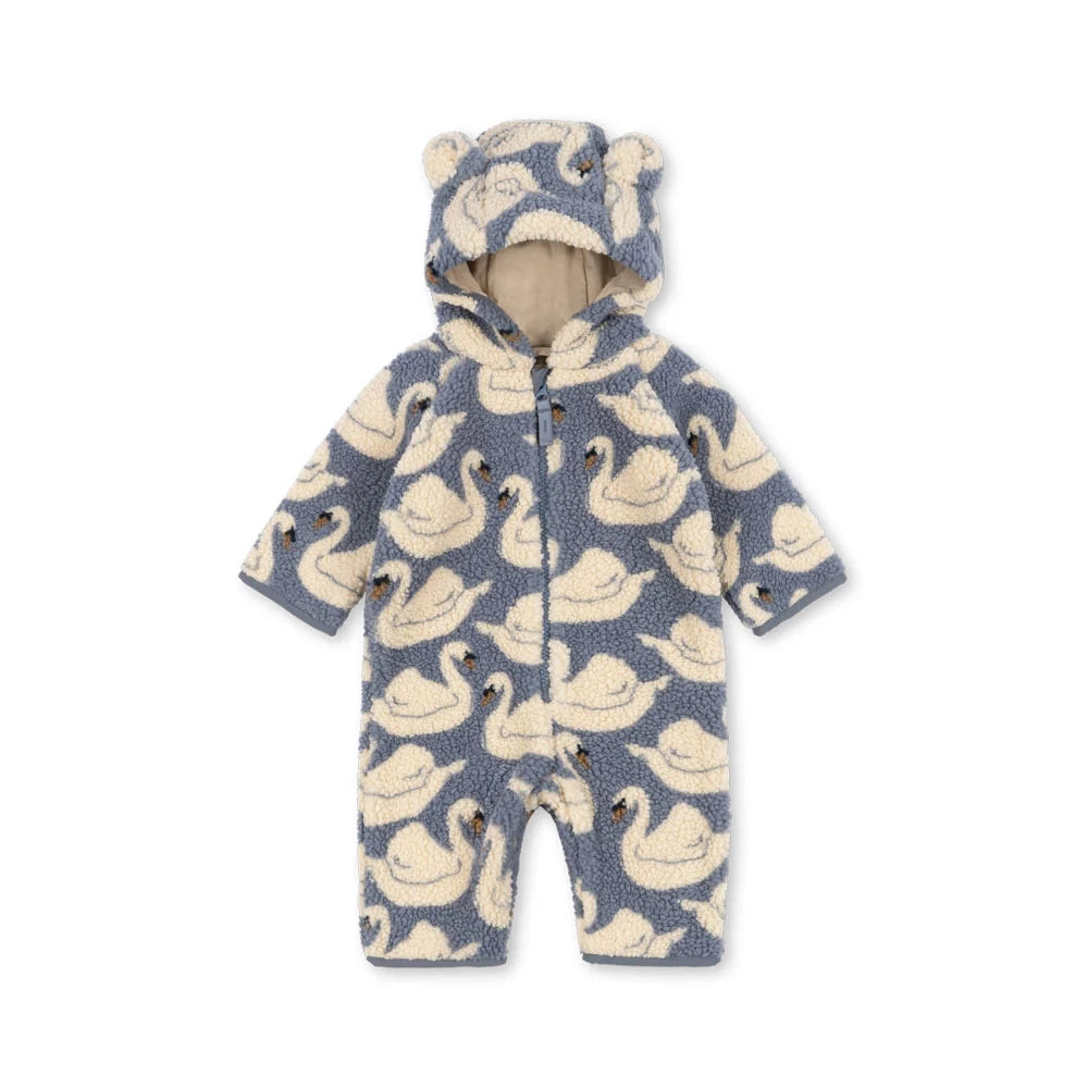 Konges Sløjd-Jody Teddy Onesie Grs Swan
