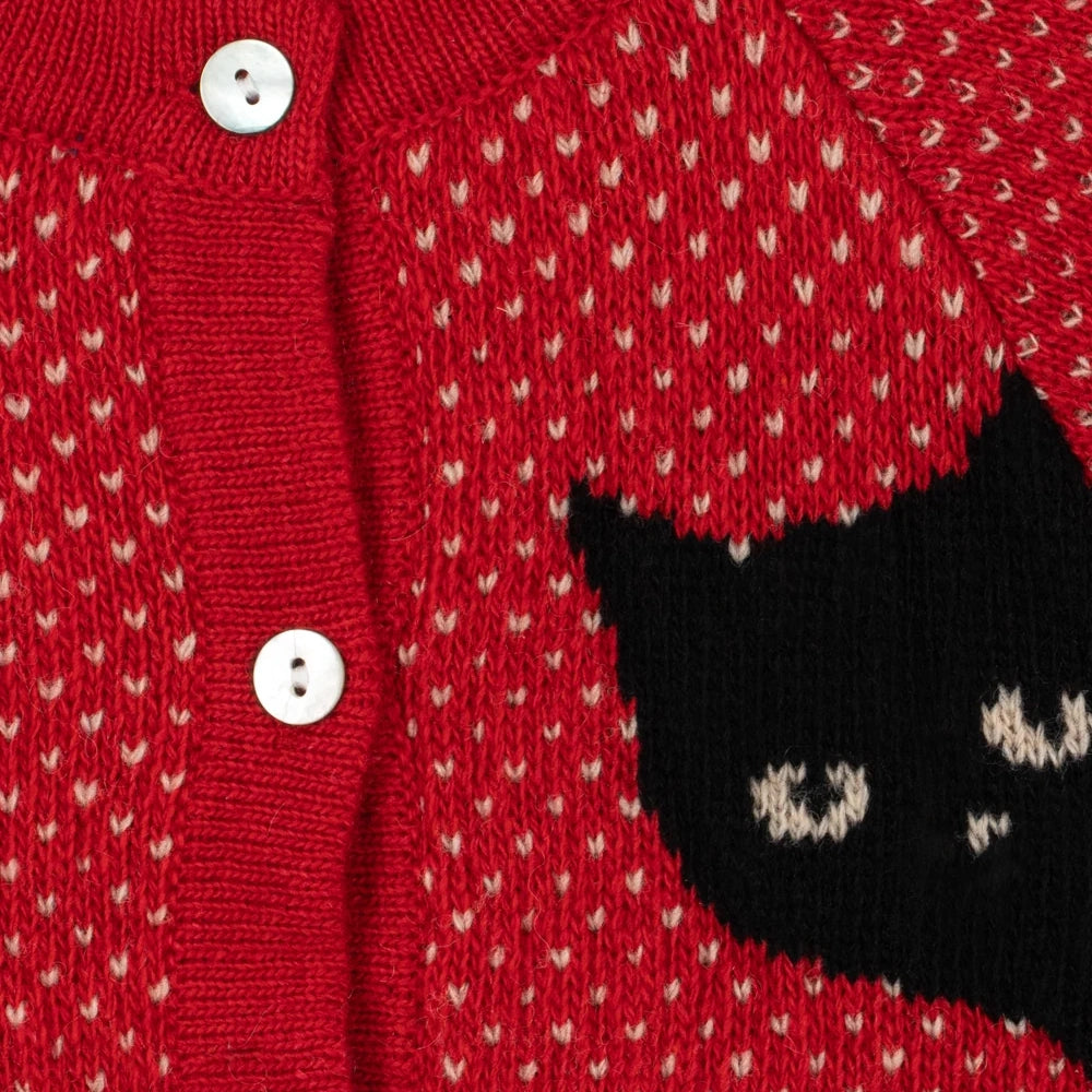 Konges Sløjd-Belou Cardigan Cat Rouge