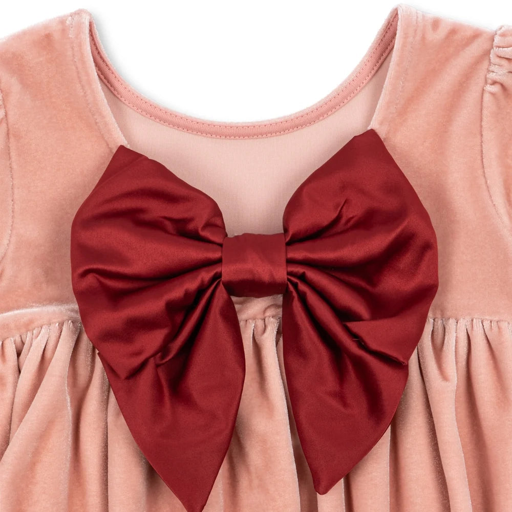 Konges Sløjd-Gia Bow Dress Grs Mellow Rose