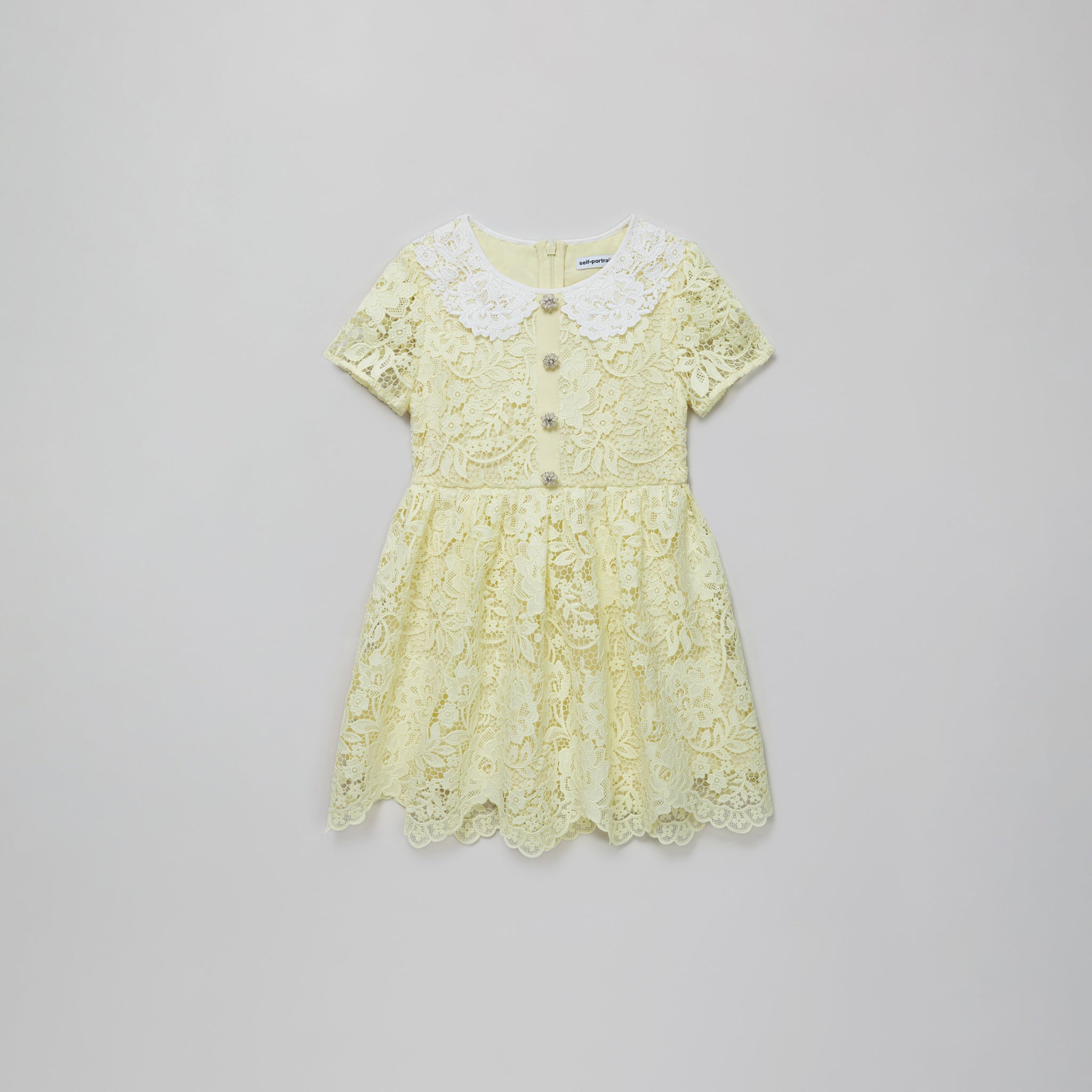 YELLOW FLORAL LACE DRESS
