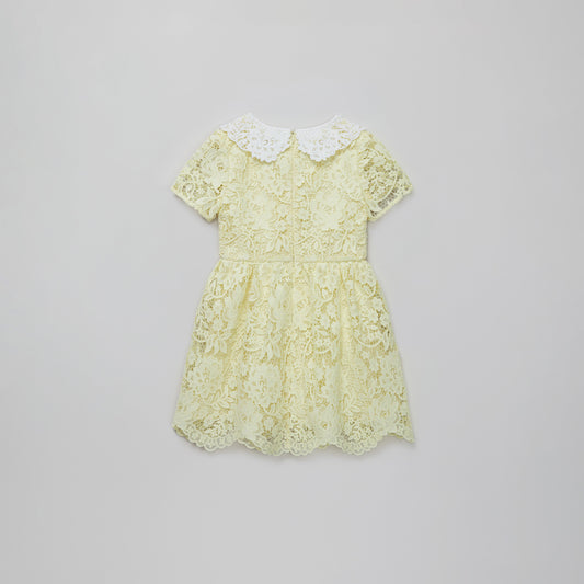 YELLOW FLORAL LACE DRESS