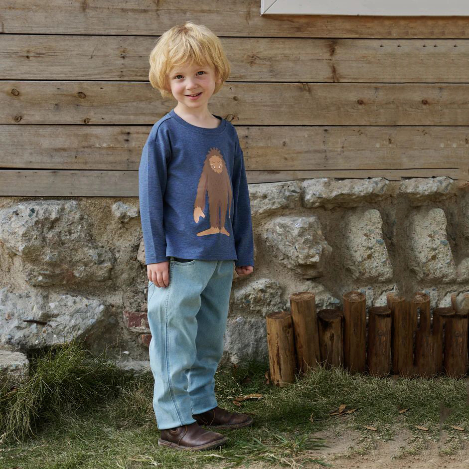 Petite Revery-Cotton Denim Jeans Dusk Blue