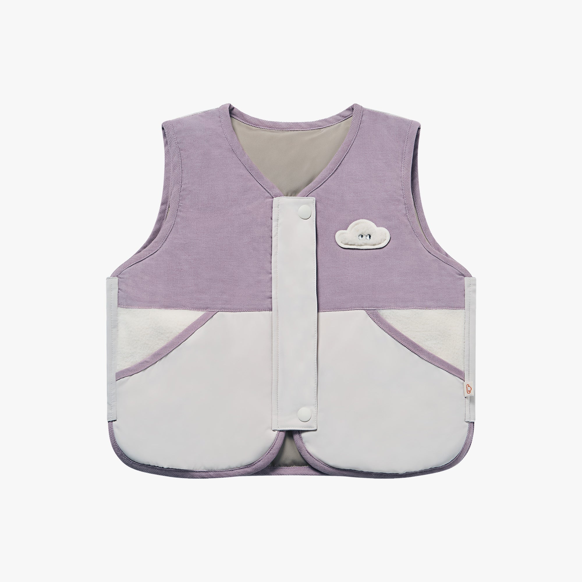Petite Revery-Recycled Polyester & Corduroy Down Kids Vest Cloud