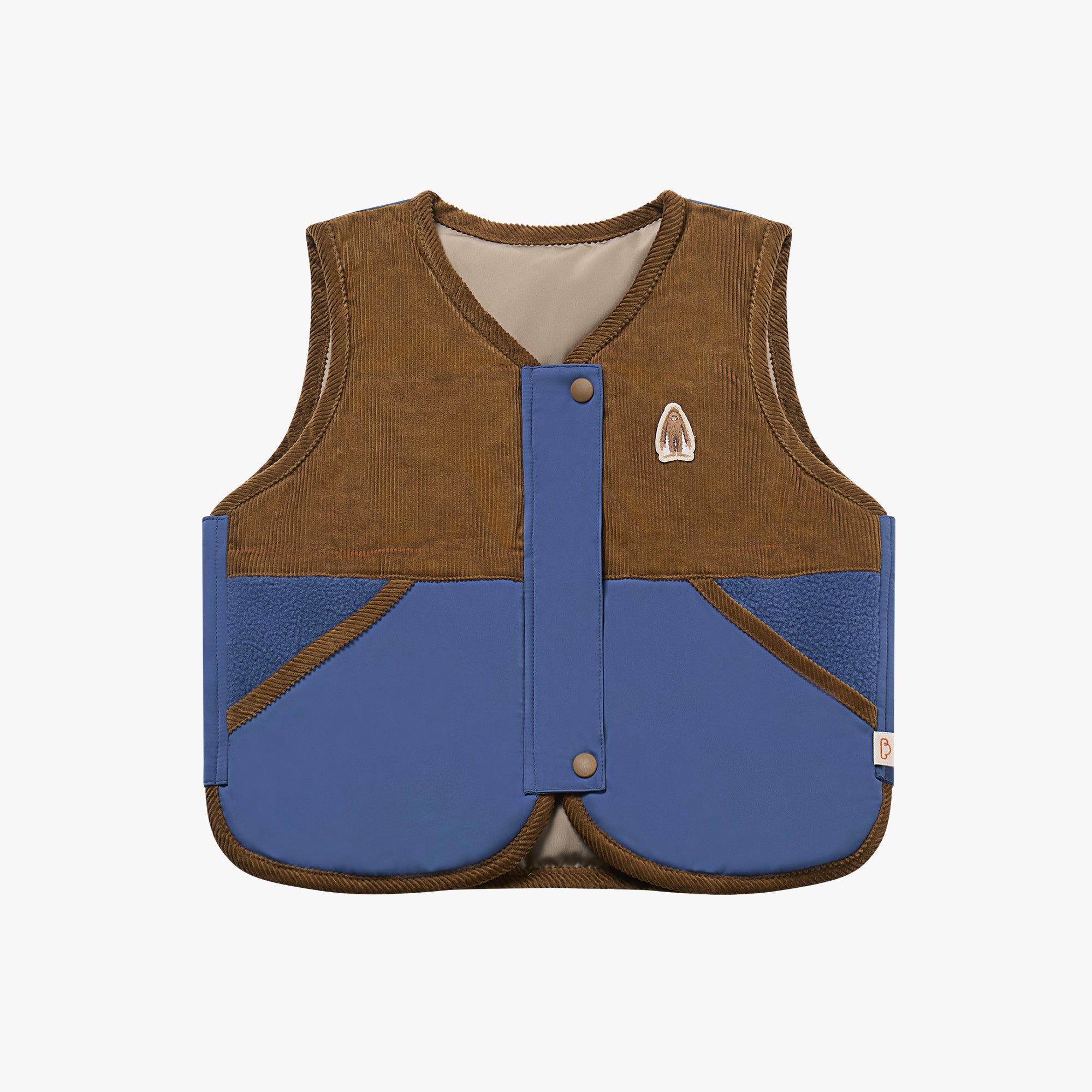 Petite Revery-Recycled Polyester & Corduroy Down Kids Vest Deep Sea Blue