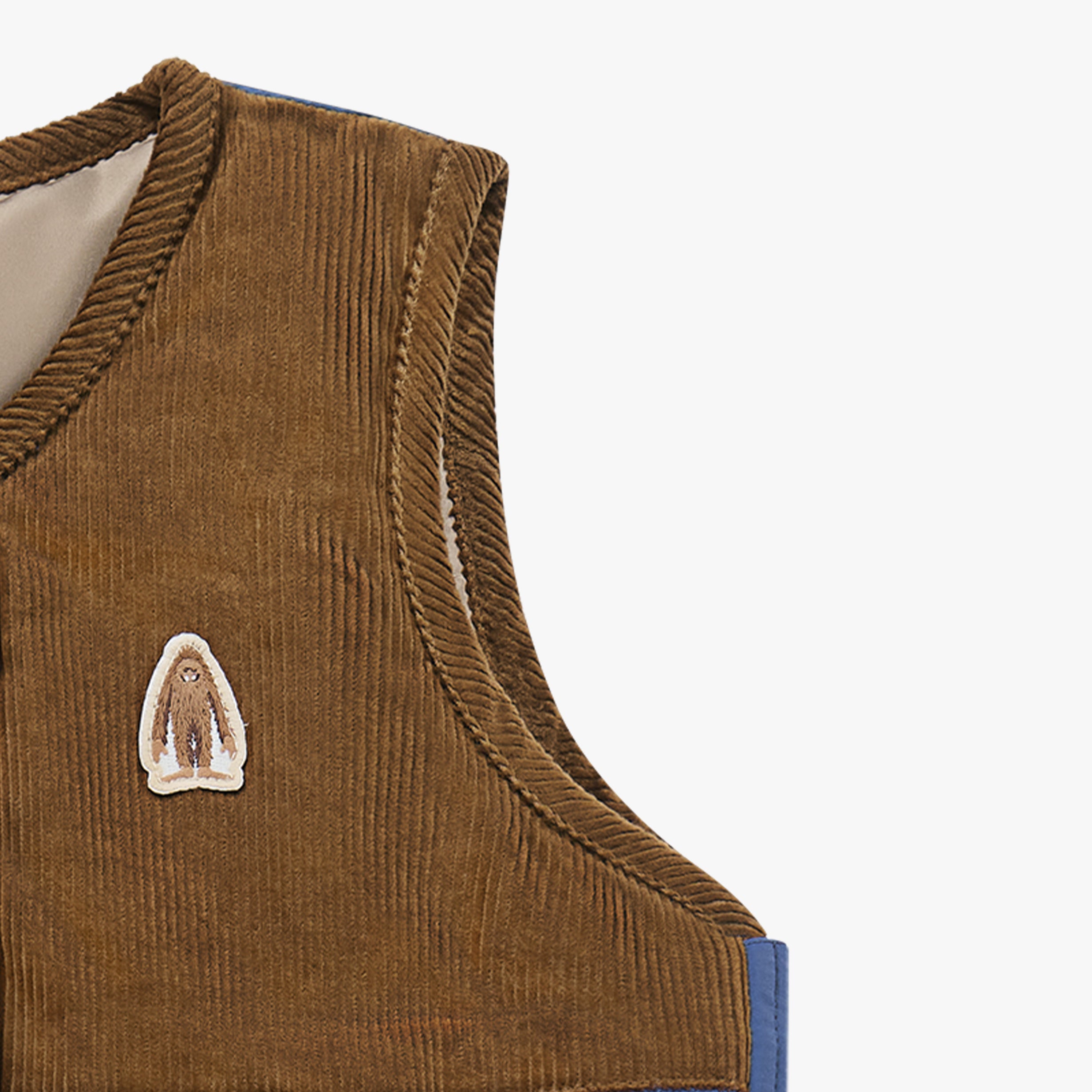 Petite Revery-Recycled Polyester & Corduroy Down Kids Vest Deep Sea Blue