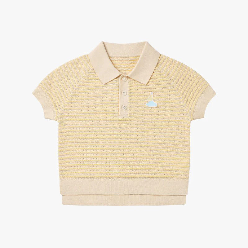 PETITE REVERY-Knit Short Sleeve Top-Mellow Yellow