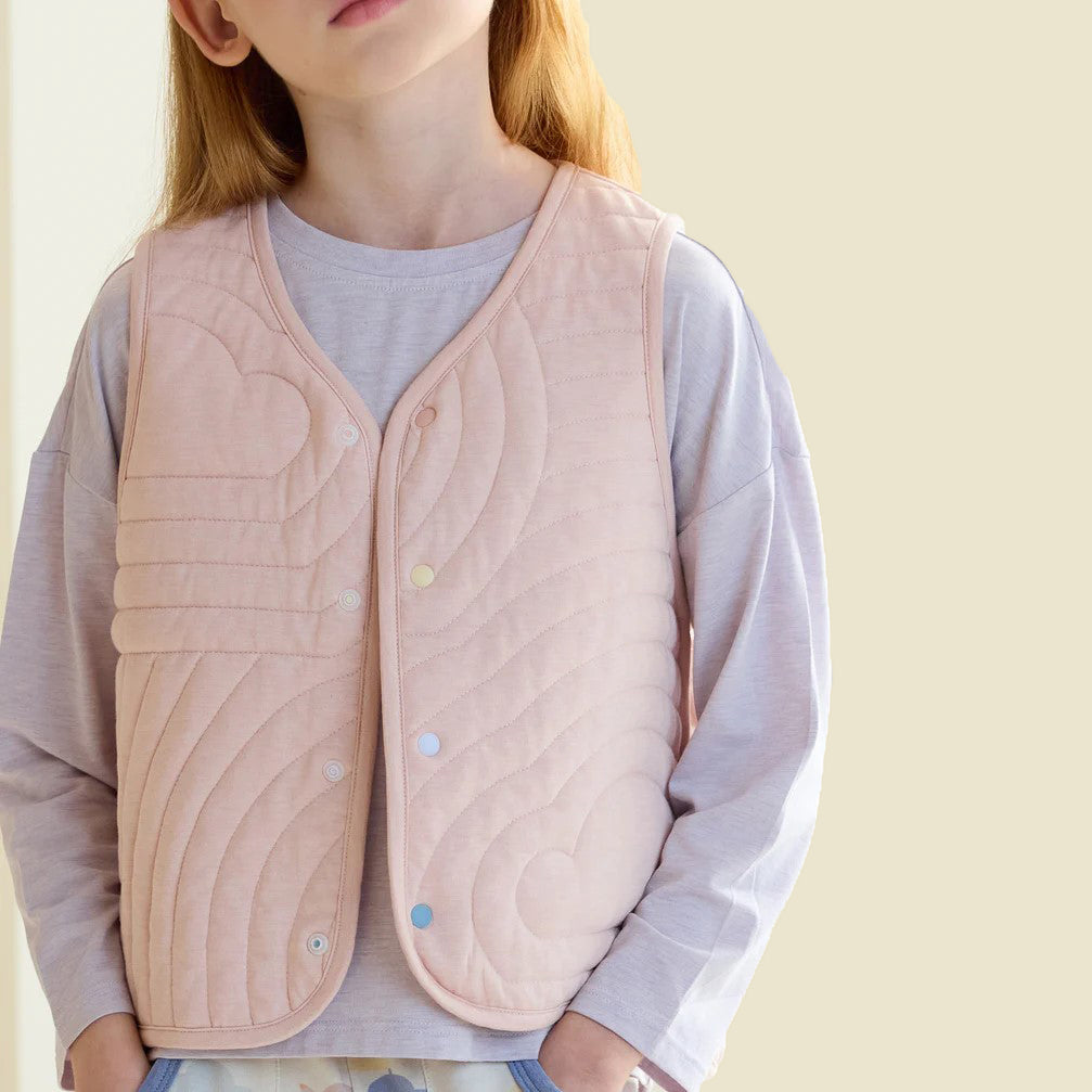 PETITE REVERY-Quilted Cloud Vest-Rose Smoke