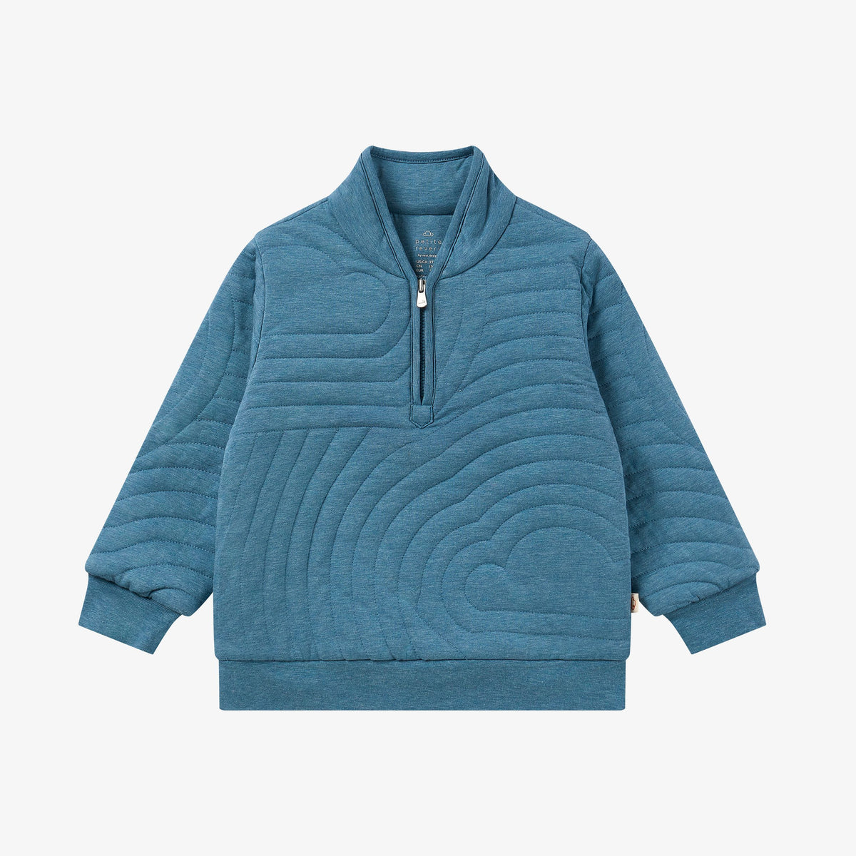 Petite Revery-Turtle Neck Quilted Sweatshirt Oceanview