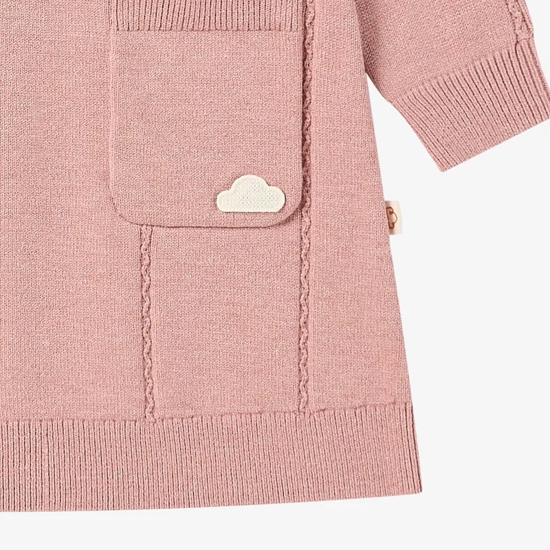 Petite Revery-Cable Knit Dress Old Rose