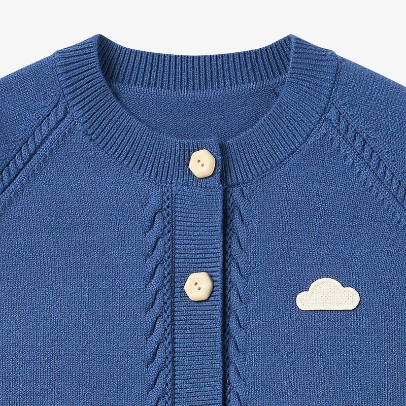 Petite Revery-Cable Knit Cardigan Oceanview