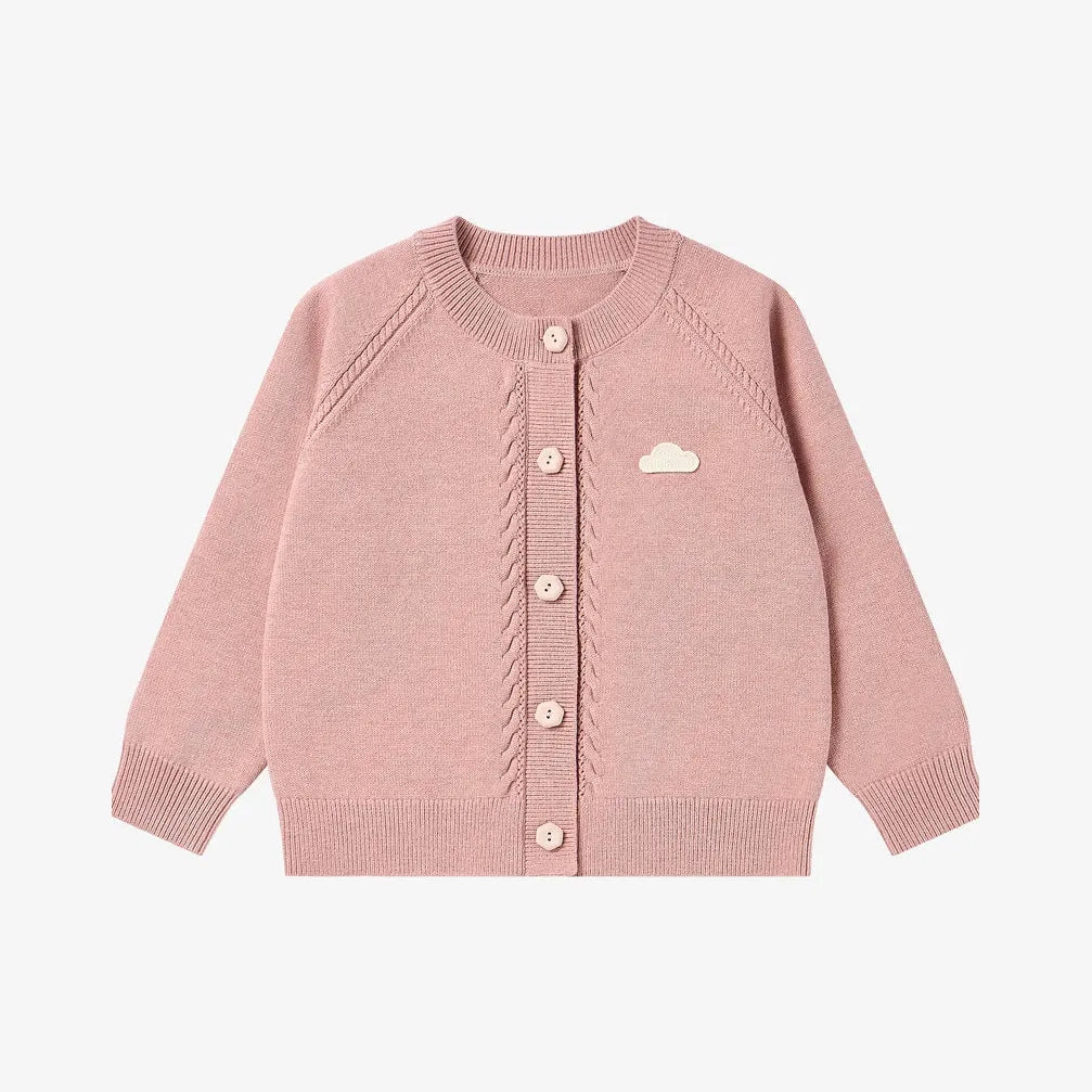 Petite Revery-Cable Knit Cardigan Old Rose