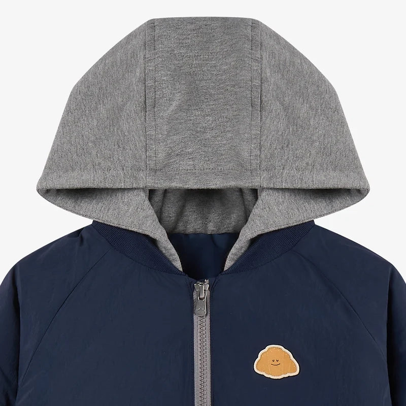 Petite Revery-Recycled Nylon Baseball Jacket Blueberry