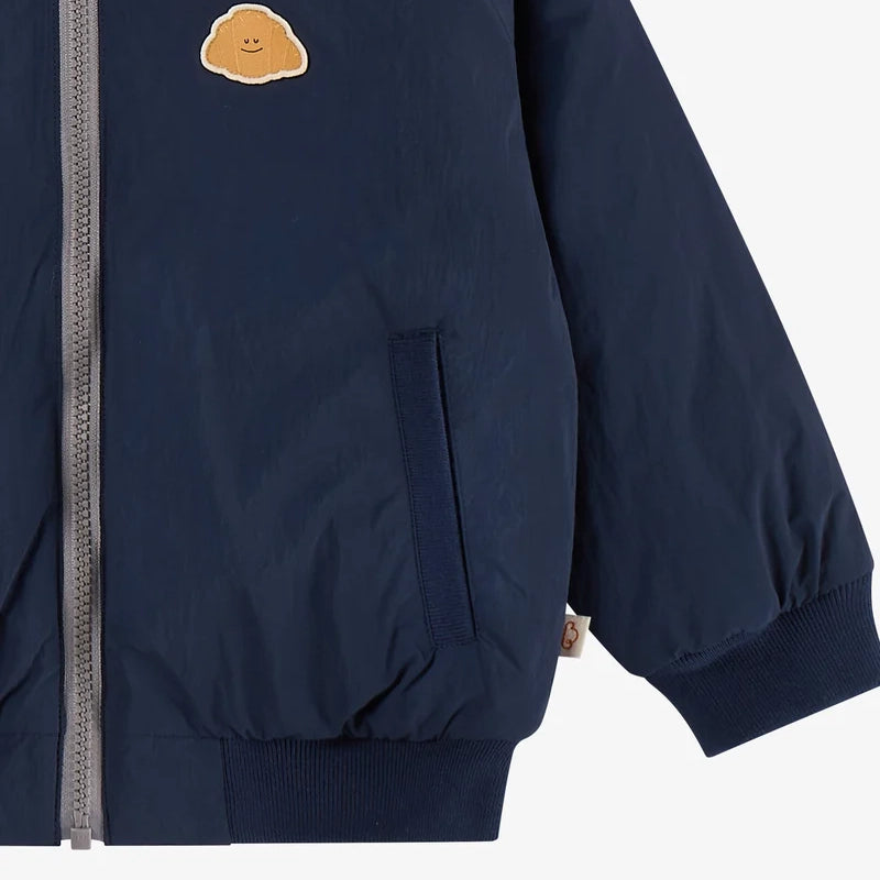 Petite Revery-Recycled Nylon Baseball Jacket Blueberry