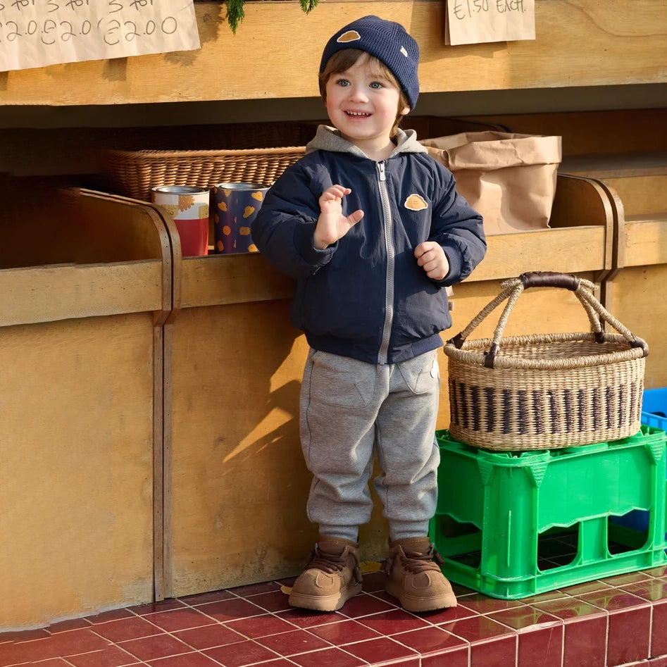 Petite Revery-Recycled Nylon Baseball Jacket Blueberry