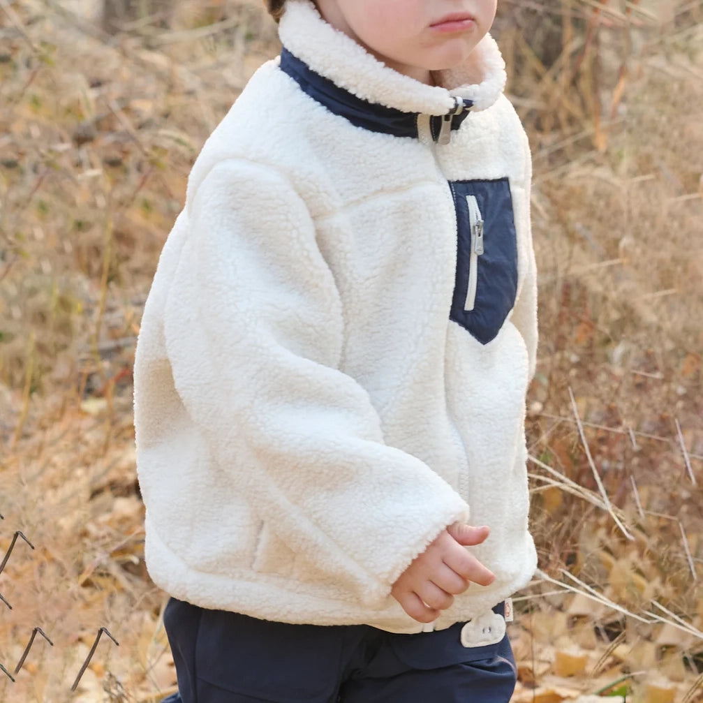 Petite Revery-Recycled Nylon + High Pile Fleece Reversible Jacket Blueberry