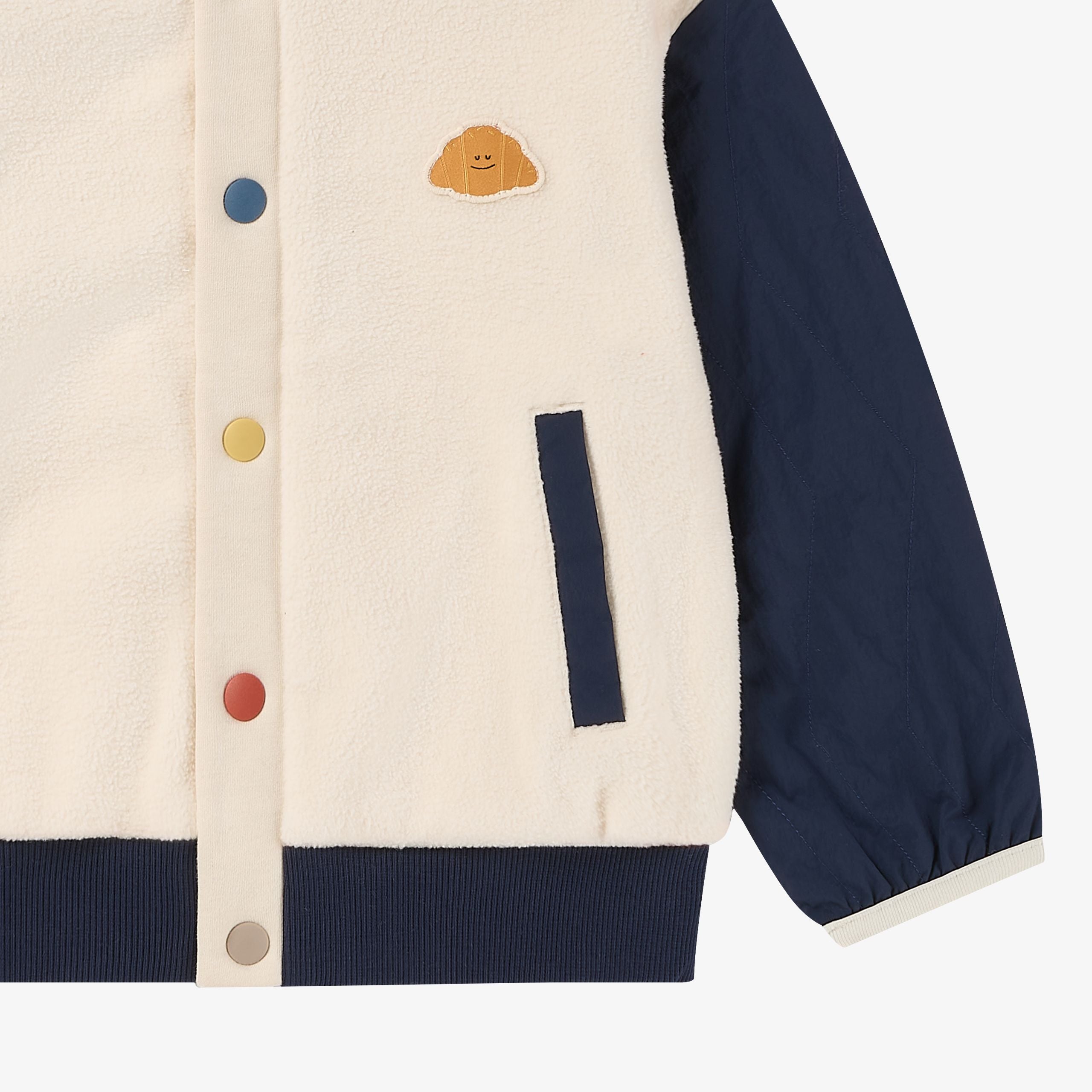 Petite Revery-Sorona Fleece + Recycled Nylon Cardigan Blueberry