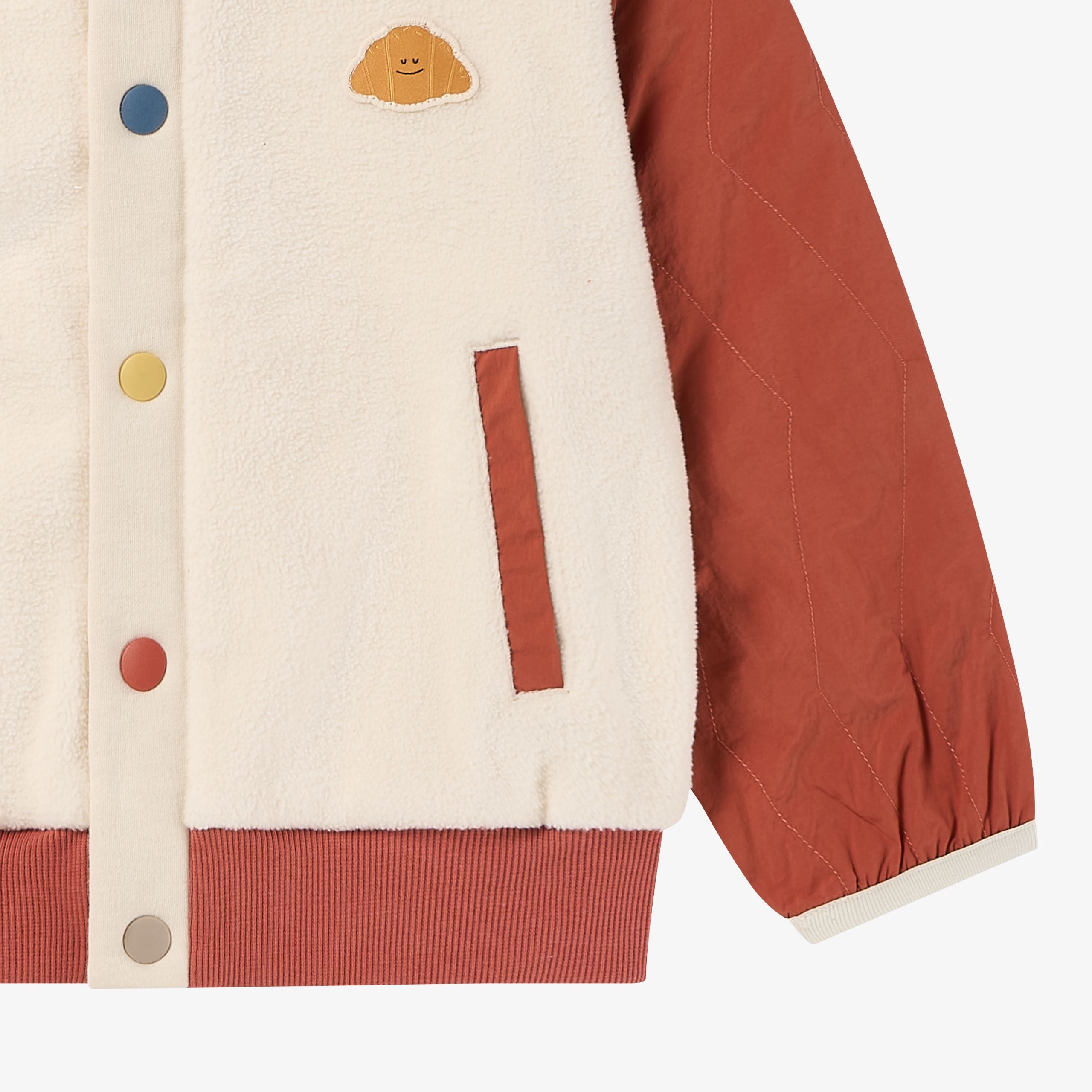 Petite Revery-Sorona Fleece + Recycled Nylon Cardigan Redwood Burl